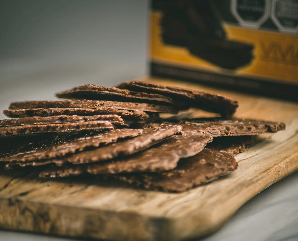 Galletas de barquillo bañadas en chocolate